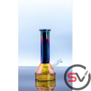 IRIDESCENT GLASS BEAKER WATER PIPE 10inch